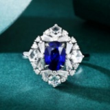 14k Gold 2 Ct Natural Sapphire & Diamond Ring