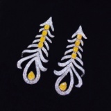 14k Gold 2.67 Ctw Natural Yellow Diamond & Diamond Earrings