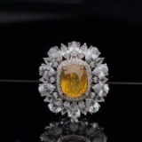 14k Gold 2.00 Ct Natural Sapphire & Diamond & Sapphire Ring