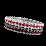 14k Gold 9.74 Ctw Natural Ruby & Diamond Bracelet