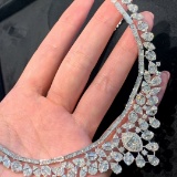 14k Gold 7.3 Ct Natural H Diamond Necklace