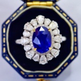 14k Gold 2.78 Ctw Natural Sapphire & Diamond Ring