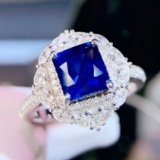 14k Gold 2.02 Ct Natural Sapphire & Diamond Ring