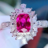 14k Gold 1.02 Ct Natural Sapphire & Diamond Ring