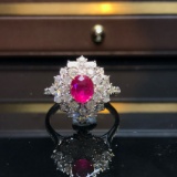 14k Gold 1.05 Ct Natural Ruby & Diamond Ring/pendant