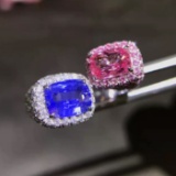 14k Gold 2.20 Ctw Natural Padparadscha Sapphire & Sapphire Ring