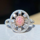14k Gold 0.68 Ctw Natural Pink Diamond & Diamond Ring/pendant