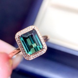14k Gold 3.01 Ctw Natural Tourmaline & Diamond Ring