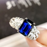 14k Gold 1.95 Ctw Natural Sapphire & Diamond Ring