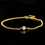 14k Gold 0.1 Ct Natural H Diamond Bracelet