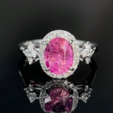 14k Gold 1.70 Ctw Natural Sapphire & Diamond Ring
