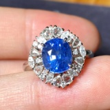 14k Gold 3.60 Ctw Natural Sapphire & Diamond Ring/pendant