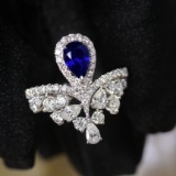 14k Gold 2.24 Ctw Natural Sapphire & Diamond Ring