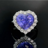 14k Gold 6.74 Ctw Natural Sapphire & Diamond Ring/pendant