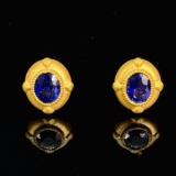 14k Gold 1 Ct Natural Sapphire Earrings