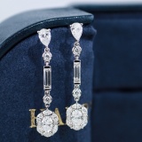 14k Gold 1.92 Ctw Natural H Diamond Earrings