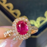 14k Gold 1.67 Ctw Natural Ruby & Diamond Ring