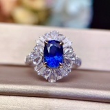 14k Gold 3.72 Ctw Natural Sapphire & Diamond Ring