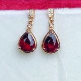 14k Gold 1.64 Ctw Natural Tourmaline & Diamond Earrings
