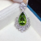 14k Gold 5.04 Ct Natural Tourmaline & Diamond Pendant