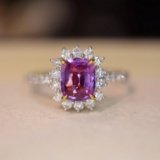 14k Gold 1.15 Ctw Natural Sapphire & Diamond Ring