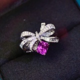 14k Gold 1.54 Ctw Natural Sapphire & Diamond Ring