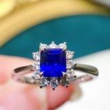 14k Gold 1.05 Ctw Natural Sapphire & Diamond Ring