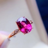 14k Gold 3.2 Ct Natural Tourmaline & Diamond Ring