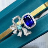 14k Gold 4.73 Ctw Natural Sapphire & Diamond Ring