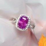 14k Gold 4.26 Ctw Natural Sapphire & Diamond Ring