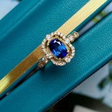 14k Gold 1.90 Ctw Natural Sapphire & Diamond Ring