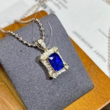 14k Gold 2.21 Ctw Natural Sapphire & Diamond Pendant