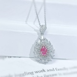 14k Gold 1.35 Ctw Natural Pink Diamond & Diamond Necklace