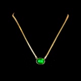 14k Gold 3.76 Ct Vivid Green Natural Emerald Necklace