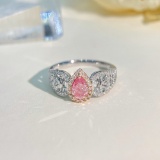 14k Gold 0.86 Ctw Natural Pink Diamond & Diamond Ring