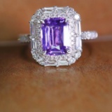 14k Gold 2.19 Ctw Natural Sapphire & Diamond Ring