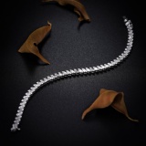 14k Gold 1.79 Ctw Natural H Diamond Bracelet