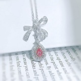 14k Gold 0.56 Ctw Natural Pink Diamond & Diamond Necklace
