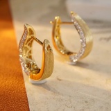 14k Gold 0.44 Ct Natural H Diamond Earrings