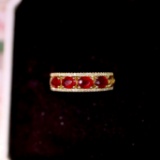 14k Gold 2.58 Ctw Vivid Red Natural Ruby & Diamond Ring
