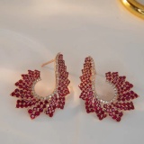 14k Gold 2.70 Ctw Vivid Red Natural Ruby & Diamond Earrings