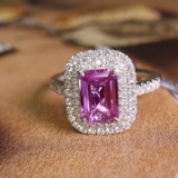 14k Gold 2.00 Ctw Natural Sapphire & Diamond Ring