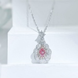 14k Gold 0.64 Ctw Natural Pink Diamond & Diamond Necklace