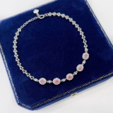 14k Gold 0.73 Ctw Natural Pink Diamond & Diamond Bracelet