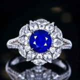 14k Gold 1.87 Ctw Natural Sapphire & Diamond Ring/pendant