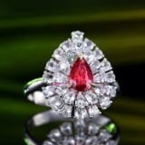 14k Gold 0.5 Ct Vivid Red Natural Ruby & Sapphire Ring