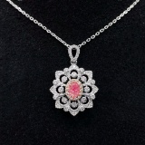 14k Gold 0.50 Ctw Natural Pink Diamond & Diamond Necklace