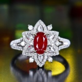 14k Gold 1.67 Ctw Natural Ruby & Diamond Ring/pendant
