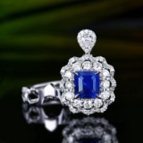 14k Gold 2.45 Ctw Natural Sapphire & Diamond Ring/pendant