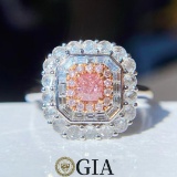 14k Gold 0.90 Ctw Natural Pink Diamond & Diamond Ring
